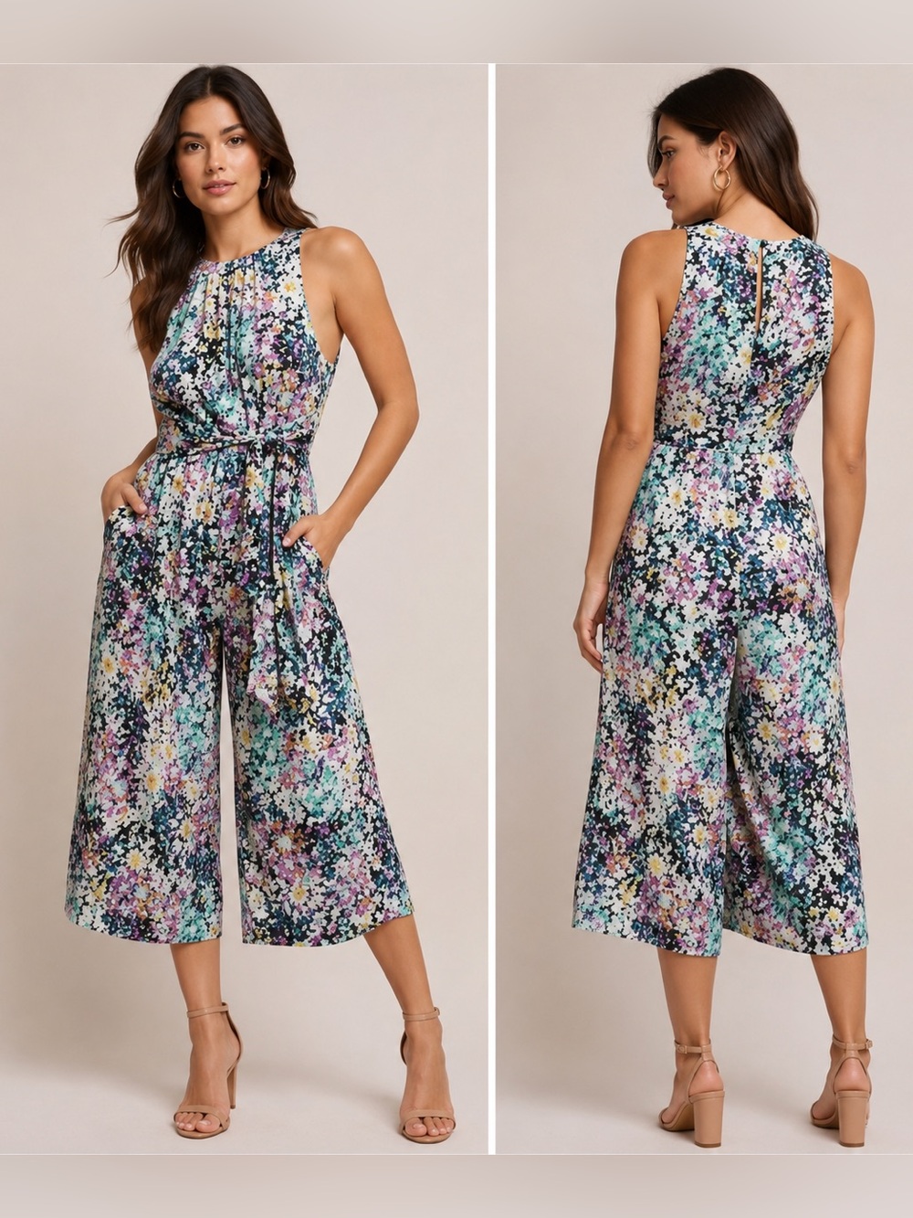 Anthropologie Plenty by Tracy Reese Selena Floral Wide-leg jumpsuit Size M